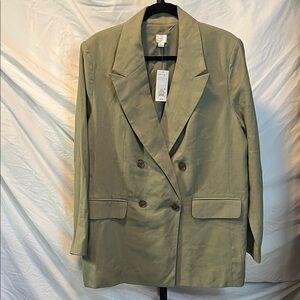 🌺a new day Olive Double-Breasted Blazer (Bundled price-Bin2)